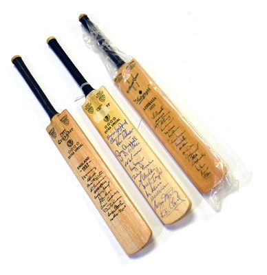 Lot 177 - Autographed miniature cricket bat