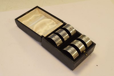 Lot 121 - Cases set of six late Victorian silver napkin rings