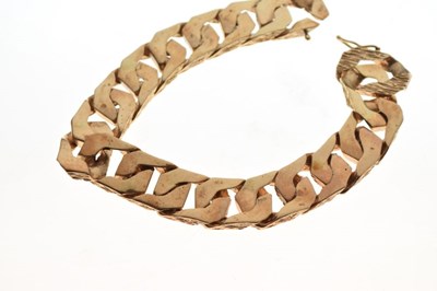 Lot 67 - 9ct gold heavy curb-link bracelet, 59.4g approx