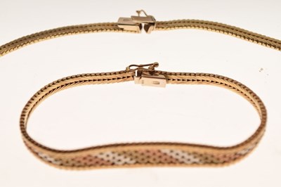 Lot 59 - 9ct three-colour collar and bracelet