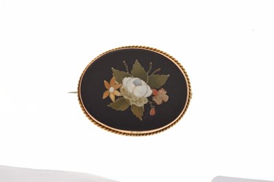Lot 89 - Victorian Pietra Dura panel brooch