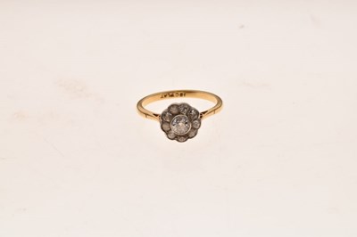 Lot 8 - Nine stone diamond cluster ring