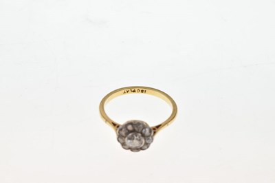 Lot 8 - Nine stone diamond cluster ring