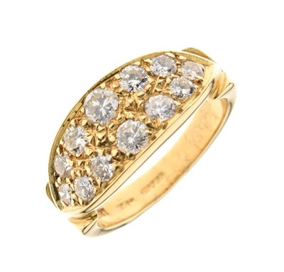 Lot 15 - Twelve stone diamond 18ct gold ring