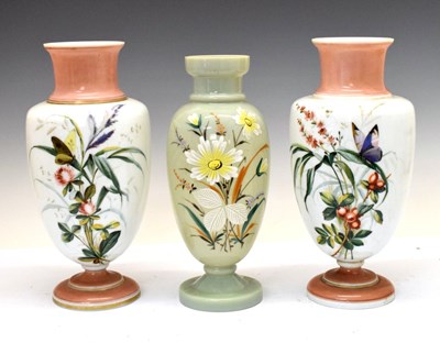 Lot 230 - Pair of opaque glass vases, etc.