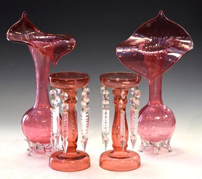 Lot 254 - Pair of Jack in the Pulpit vases, etc..