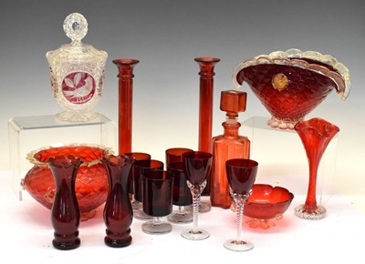 Lot 441 - Quantity of vintage ruby coloured glass