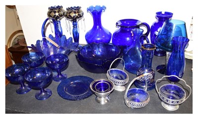 Lot 504 - Assorted blue glass