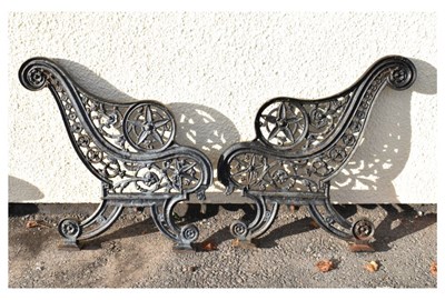 Lot 560 - Pair of cast iron bench ends