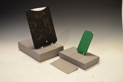Lot 190 - Mulberry Green mobile phone holder, together with a  limited edition Cara Delevingne camo iPad case