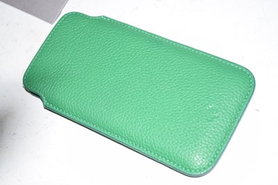 Lot 190 - Mulberry Green mobile phone holder, together with a  limited edition Cara Delevingne camo iPad case
