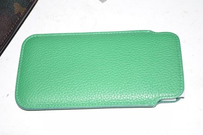 Lot 190 - Mulberry Green mobile phone holder, together with a  limited edition Cara Delevingne camo iPad case