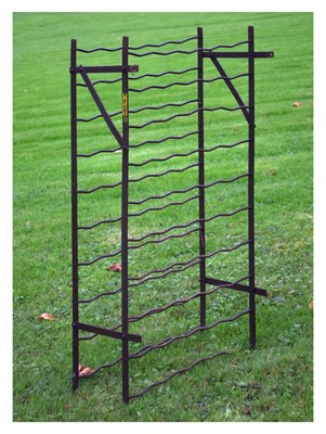 Lot 178 - Vintage wrought iron fifty-bottle wine rack