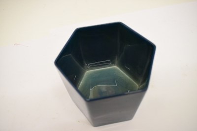 Lot 188 - Rare Royal Doulton 'Titanian' ware silver-mounted hexagonal tobacco jar and cover