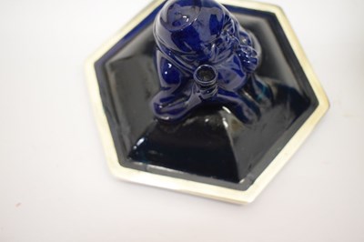 Lot 188 - Rare Royal Doulton 'Titanian' ware silver-mounted hexagonal tobacco jar and cover