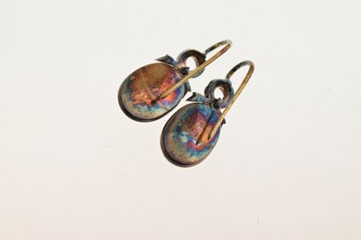 Lot 119 - Pair of Victorian garnet and diamond drop earrings