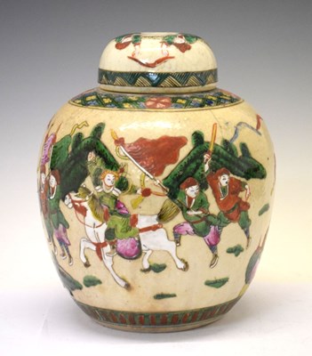 Lot 530 - Chinese Famille Rose crackleware ginger jar and cover