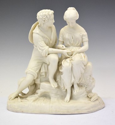 Lot 601 - 19th Century Parianware figure group, Paul and Virginia