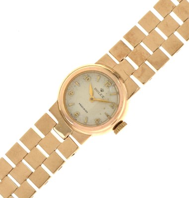 Lot 146 - Rolex, Precision, a lady's 9ct gold mechanical bracelet watch