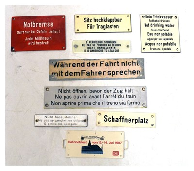 Lot 275 - Nine German railway carriage signs