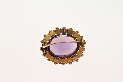 Lot 85 - Victorian amethyst and split pearl brooch