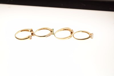 Lot 25 - Four 14ct gold gem set rings