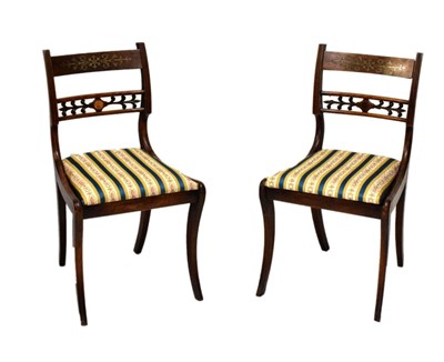 Lot 471 - Pair of Regency sabre leg chairs