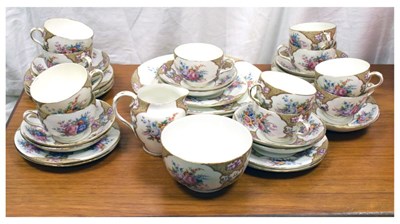 Lot 556 - Crown Staffordshire floral tea set