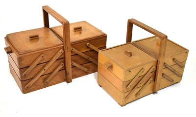 Lot 633 - Two sewing boxes to include;  buttons, etc