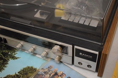 Lot 670 - Sanyo Model G2711 record player & speakers, together with a quantity of records