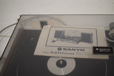 Lot 670 - Sanyo Model G2711 record player & speakers, together with a quantity of records