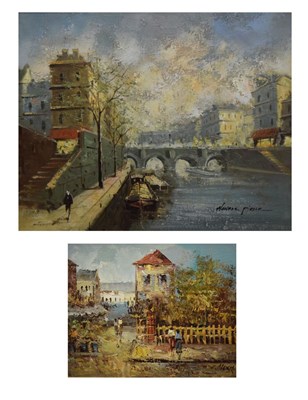 Lot 550 - Three oils on canvas of Paris