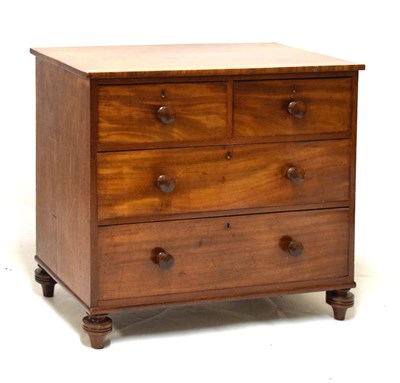 Lot 638 - 19th Century mahogany chest of two short and two long drawers (reduced)