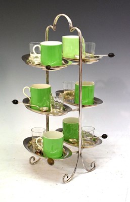 Lot 460 - Art Deco silver-plated six setting coffee stand