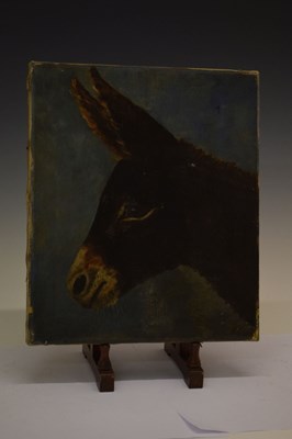 Lot 676 - Early 20th Century Primitive School, oil on canvas, Head of a Donkey