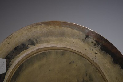Lot 203 - Eastern white metal dish with planished surface