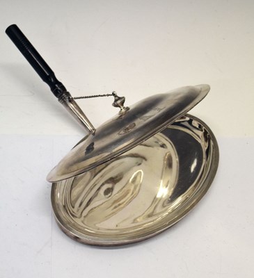 Lot 167 - George III silver cheese toasting dish of oval form