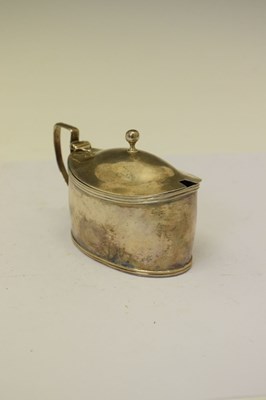 Lot 171 - George III silver mustard pot of oval form