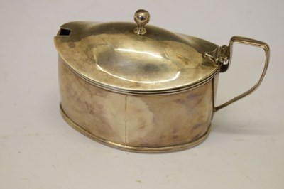 Lot 171 - George III silver mustard pot of oval form