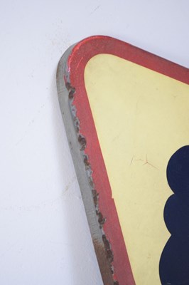 Lot 362 - German railway lantern marked 'DB 77', together with a triangular railway sign