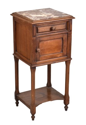 Lot 671 - Early 20th Century Continental bedside table with marble top