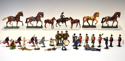 Lot 431 - Quantity of lead and composite military figures and horses to include Britains etc