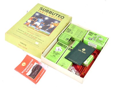Lot 414 - Football Interest - Quantity of Subbuteo and signed Manchester United 1991 year book