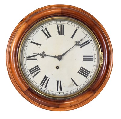 Lot 547 - 20th Century fruitwood cases circular wall clock