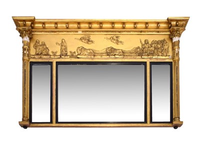 Lot 573 - Victorian giltwood overmantel mirror