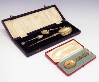 Lot 175 - Royal Interest - George V silver-gilt anointing spoon, London 1909, etc