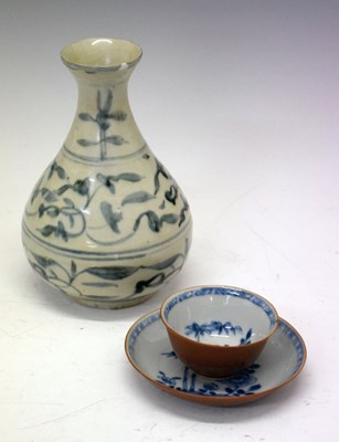 Lot 527 - Nanking cargo cup and saucer and a Chinese provincial vase