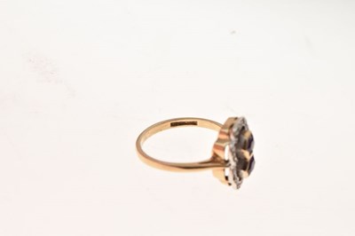 Lot 37 - 9ct gold amethyst and diamond ring