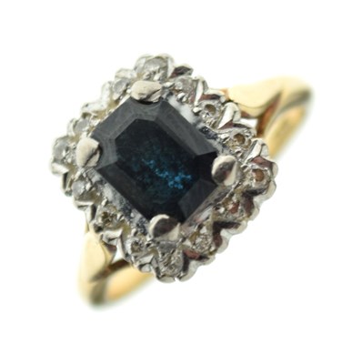 Lot 10 - Sapphire and diamond cluster ring - TBA