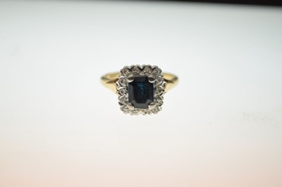 Lot 10 - Sapphire and diamond cluster ring